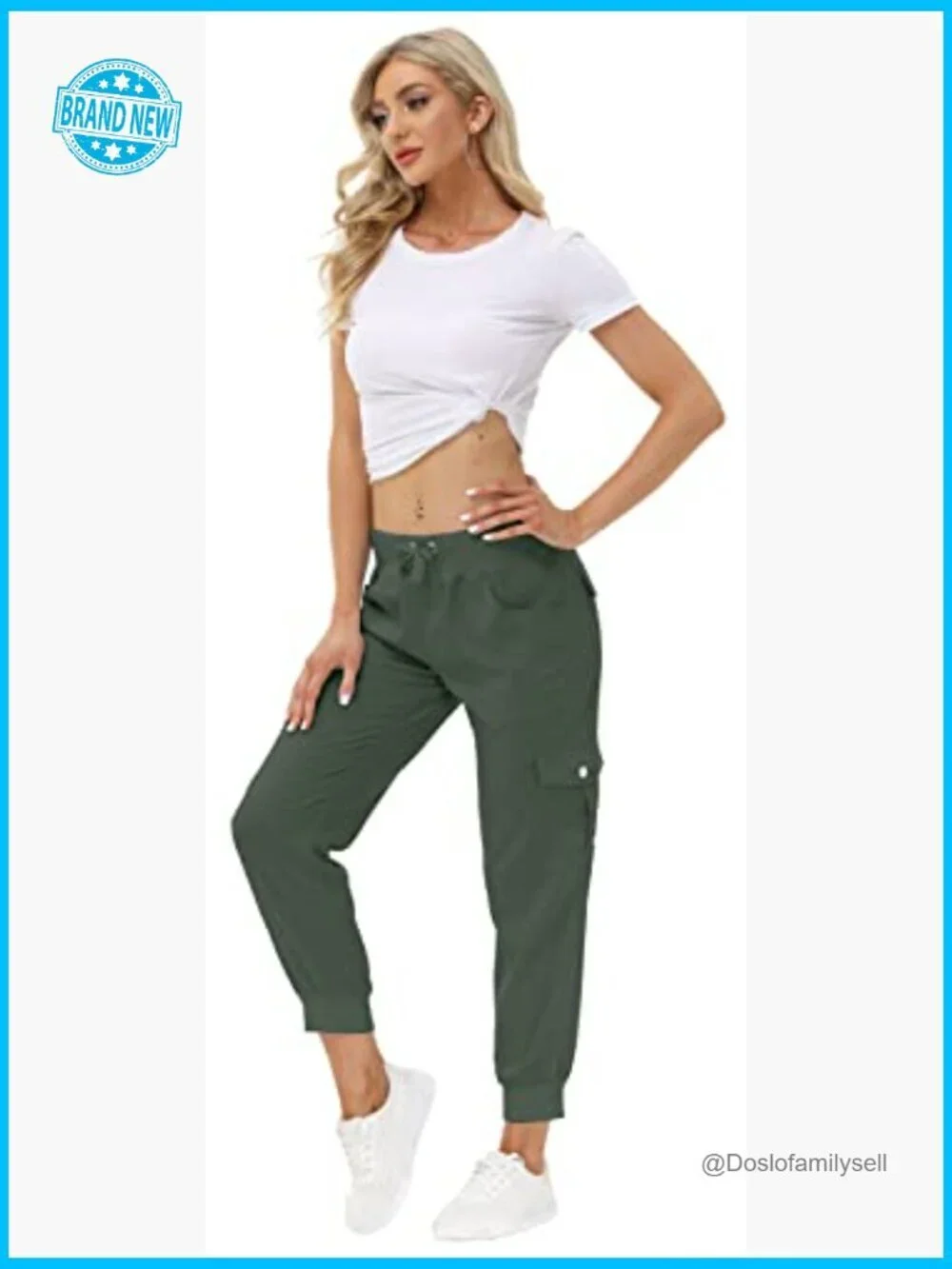 Lightweight Hiking Cargo Pants with Pockets Quick Dry Joggers Elastic Waist